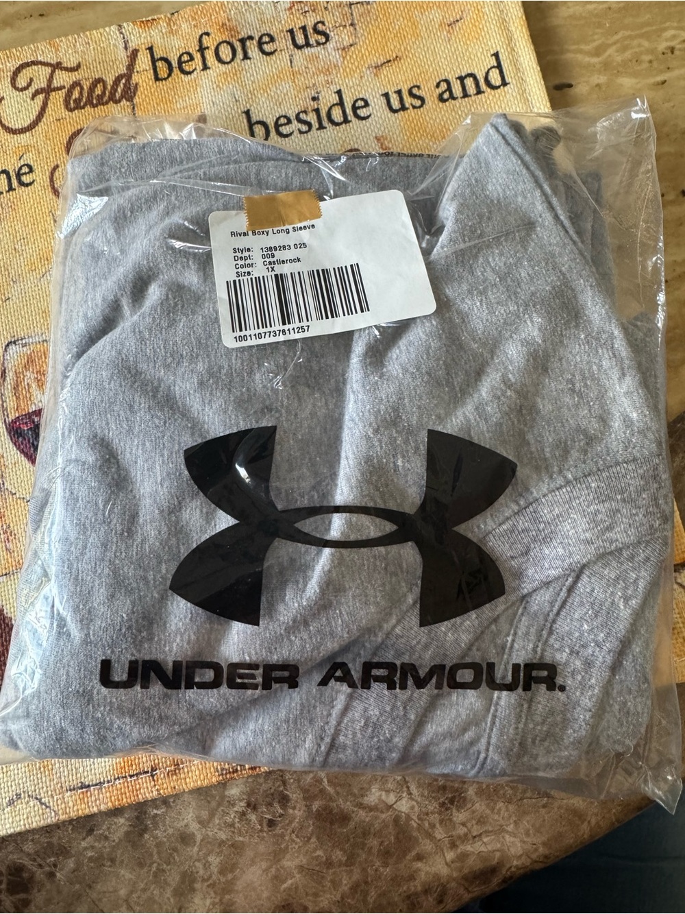 Under Armour Light Gray Logo Pullover 1 X